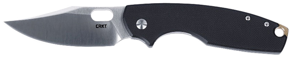 CRKT Pilar IV 3.09" Folding Satin D2 Steel Clip Point Blade Black G10 Stainless Handle Brass Backspacer and Pocket Clip
