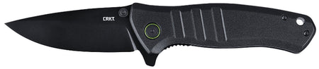 CRKT Dextro 3.18" Folding Drop Point Plain Black TiNi D2 Steel Blade Black Aluminum Handle Frame Lock with Pocket Clip