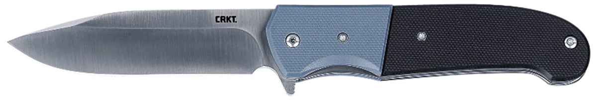 CRKT Ignitor 3.48" Folding Plain Satin 8Cr13MoV Stainless Drop Point Blade Blue and Black G10 Handle Liner Lock and Clip