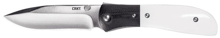 CRKT M4-02M 3.25" Assisted Opening Folding Knife, Plain Satin Blade, White Fiber/Black G10 Bolster Handle, Pocket Clip