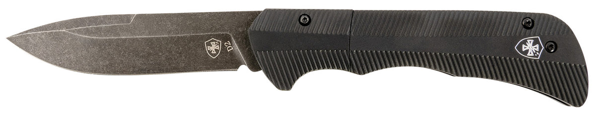 Templar Knife AAABK321 Folding Auto Assist Drop Point 3.50" D2 Steel Blade with 4.25" Aged Aluminum Handle