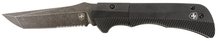 Templar Knife AAABK521 Folding Auto Assist Tanto 3.50" Part Serrated D2 Steel Blade with 4.25" Aged Aluminum Handle