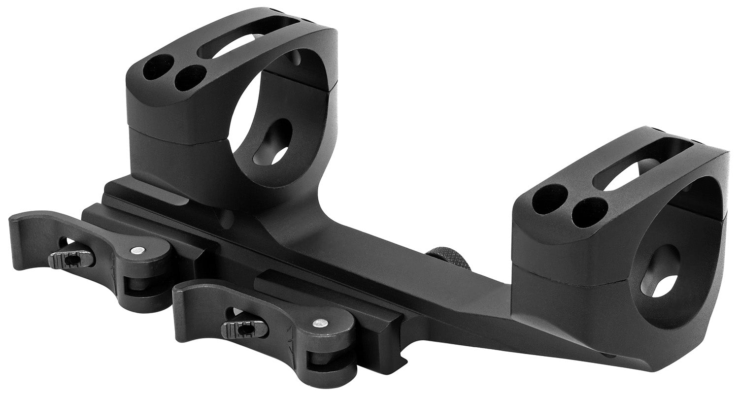 Warne QDXSKEL30TW Skeletonized Quick Detach 30mm MSR Cantilever Scope Mount/Ring Combo Black Anodized Ultra High