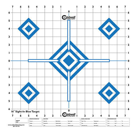 Caldwell Diamond Blue Self-Adhesive Recycled Paper Target with 1 Inch Grid 16" 10 Pack