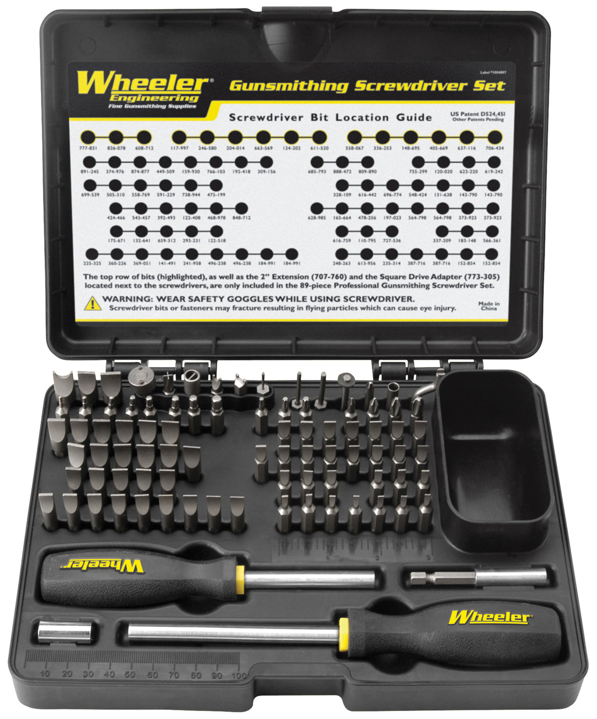 Wheeler Professional 89-Piece Gunsmithing Screwdriver Kit, Black, Fits All Common Firearms