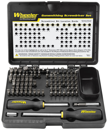 Wheeler Professional 89-Piece Gunsmithing Screwdriver Kit, Black, Fits All Common Firearms