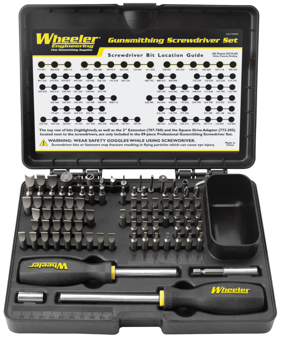 Wheeler Professional 89-Piece Gunsmithing Screwdriver Kit, Black, Fits All Common Firearms