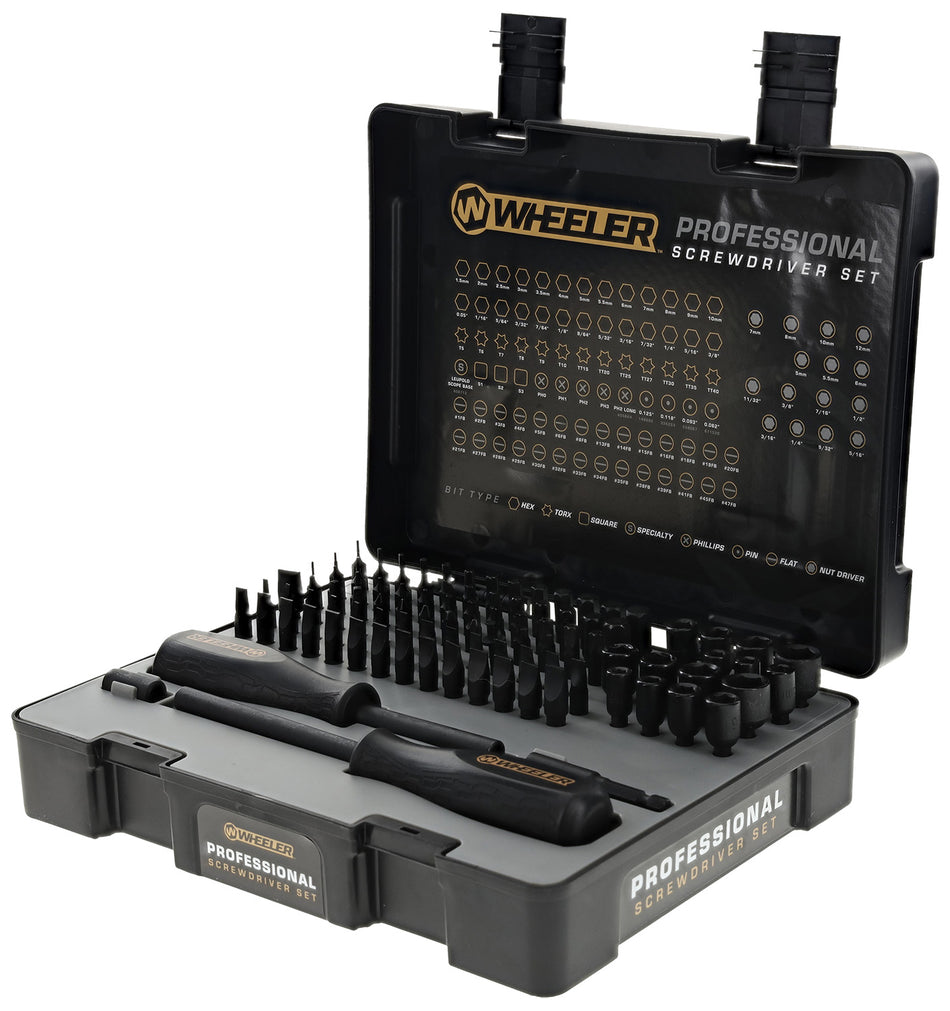 Wheeler 4001003 Professional Gunsmithing Screwdriver Set, 100 Pieces