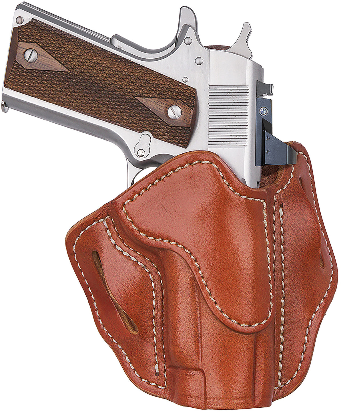 1791 Gunleather OWB BH1S Optic Ready Classic Brown Leather Belt Slide Holster, Right Hand for Commander Size 1911 (3.5-4.25")