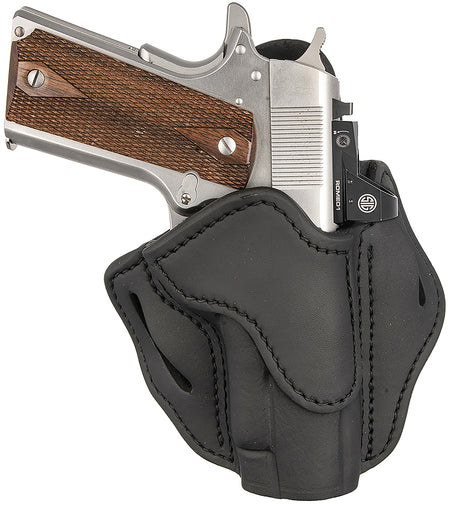 1791 Gunleather OWB BH1 Optic Ready Stealth Black Leather Belt Slide Holster, Right Hand for 4-5" 1911