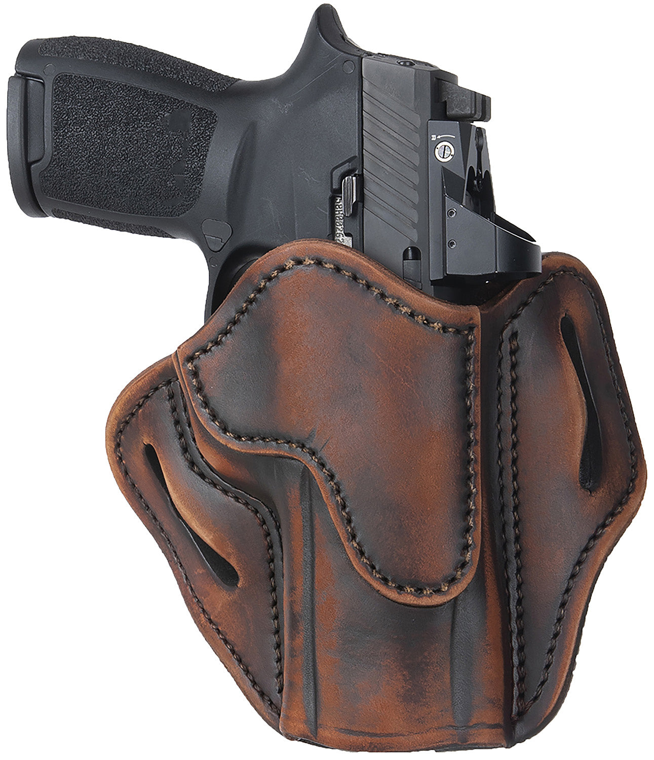1791 Gunleather Optic Ready OWB Belt Slide Holster BH2.4 Size 2.4 Vintage Leather Fits Walther PPQ/Sig P320/Springfield XD-M RH