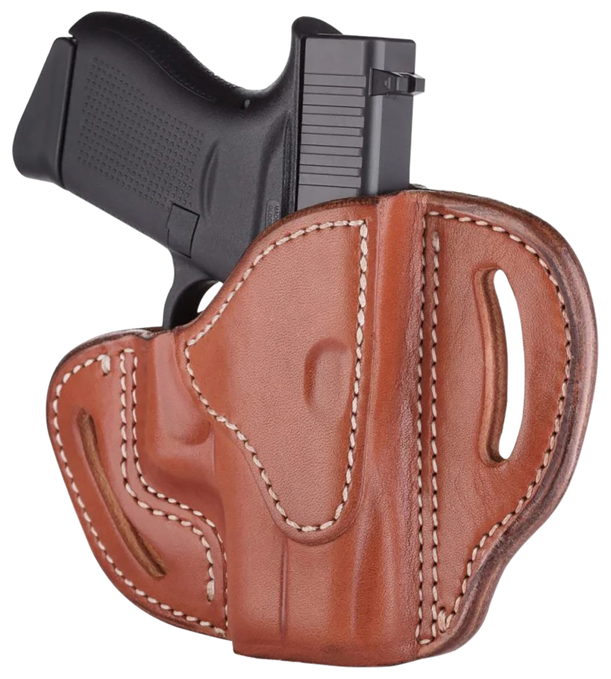 1791 Gunleather Optic Ready OWB Compact Belt Slide Holster BHC Classic Brown Leather Fits Glock 43/Sig P365/Walther PPK RH