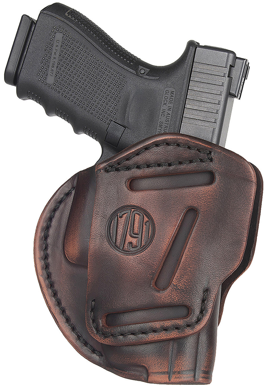 1791 Gunleather 3-Way IWB/OWB Leather Belt Loop Holster Size 05 Vintage Tan Ambidextrous Fits MP9