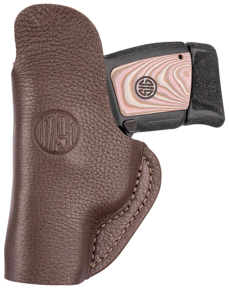 1791 Gunleather Size 01 Fair Chase IWB Brown Leather Deer Hide Left-Hand Belt Clip Fits Ruger LCP 380