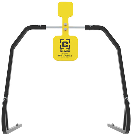 Caldwell Dual Spinner Yellow AR500 Steel Shooting Target 3/8 Inch Thick with 5" and 8" Gong Plates