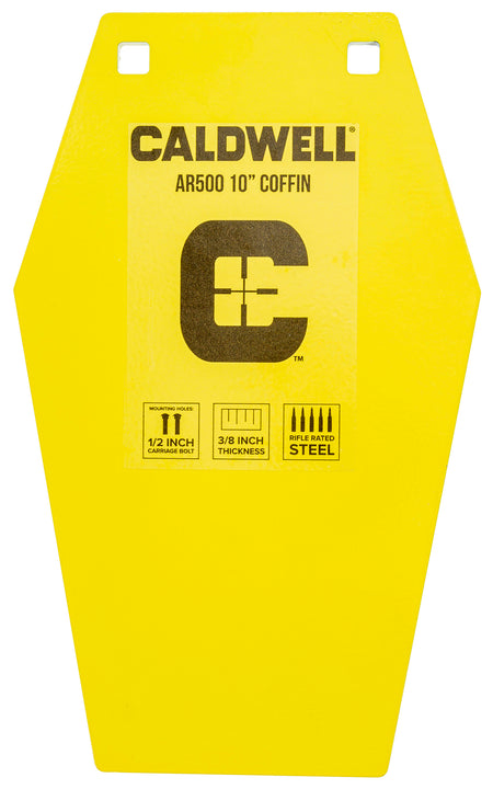 Caldwell Yellow Powder Coat AR500 Steel 10-Inch Coffin Hanging Target CP4