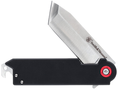S&W 1193144 Big Benji 3.50" Folding Plain Stainless Steel Knife Blade with Integrated Bottle Opener and Money Clip