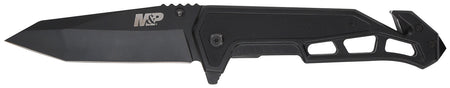 S&W 1160826 M&P Body Guard 5.26" Folding Knife Plain Black SS Blade Black Steel and G10 Handle with Pocket Clip