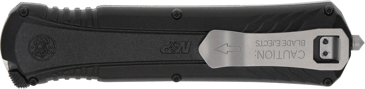 S&W 1181878 M&P 3.50" Out-the-Front Dagger Satin AUS-8A Stainless Steel Blade 5.16" Black Handle with Pocket Clip