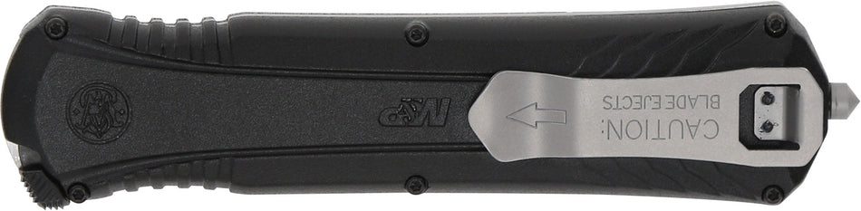 S&W 1181878 M&P 3.50" Out-the-Front Dagger Satin AUS-8A Stainless Steel Blade 5.16" Black Handle with Pocket Clip