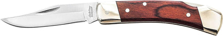 Uncle Henry LB5CP Smokey II Folding Stainless Steel Clip Point Blade, Wood Handle, Includes Belt Sheath