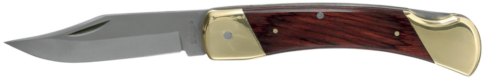 Uncle Henry Bear Paw LB7CP Folding Plain Stainless Steel Blade Knife, 5" Handle, Leather Sheath
