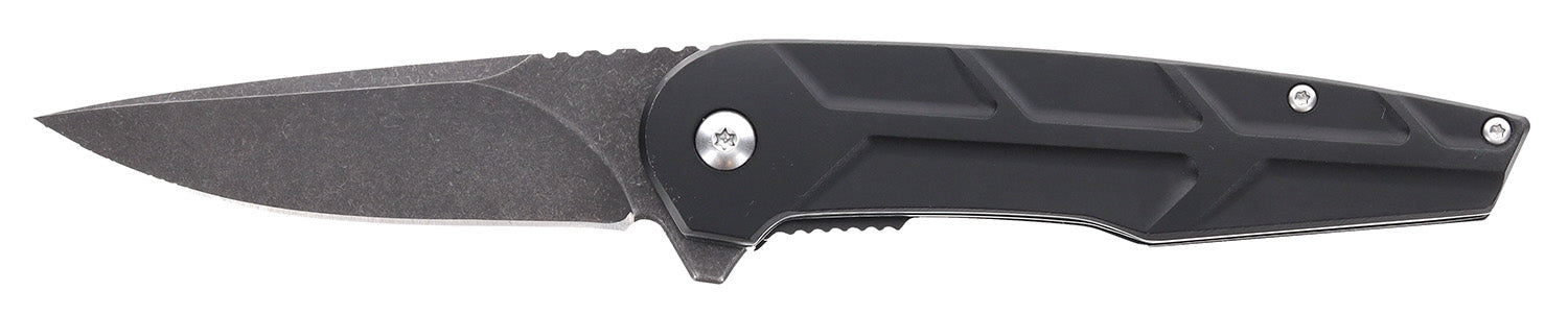 Schrade 1159329 Reckon 3.25" Folding Plain Drop Point D2 Steel Blade 4.40" Black Aluminum Handle Knife