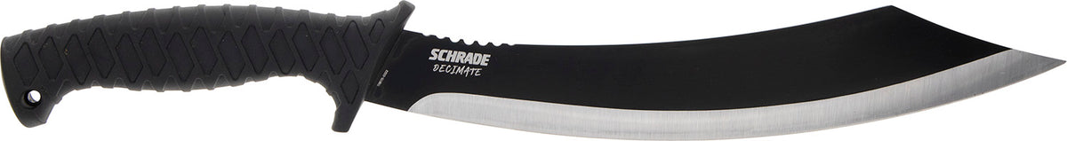 Schrade 1182527 Decimate Parang 11.75" Fixed Plain Black Oxide 3Cr13 Blade Rubber Overmold Handle with Sheath