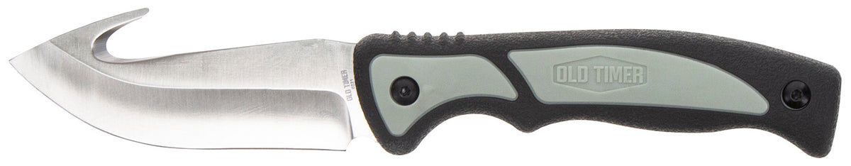 Old Timer Trail Boss Gut Hook Fixed Blade 1137138 3.70" Stainless Steel TPE Handle with Sheath