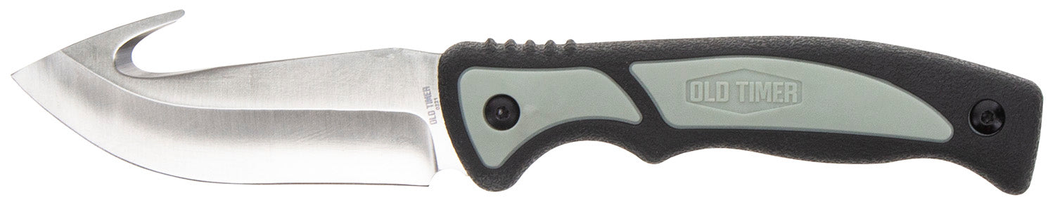 Old Timer Trail Boss Gut Hook Fixed Blade 1137138 3.70" Stainless Steel TPE Handle with Sheath