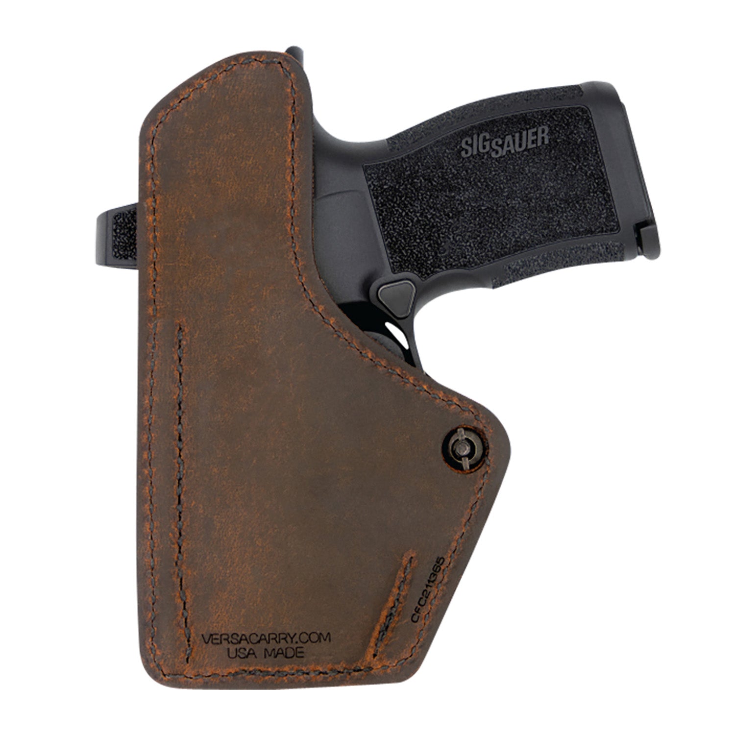 Versacarry 1CC2621HCT Compound Custom IWB Brown Polymer/Leather Holster Springfield Hellcat RH
