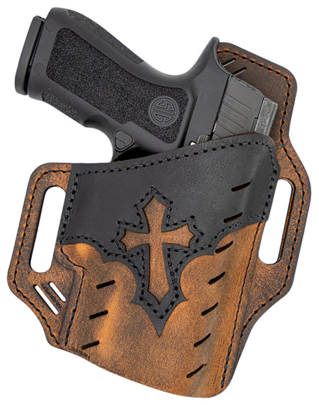 Versacarry UGA3BRN Guardian Arc Angel OWB Size 03 Black/Brown Water Buffalo Leather Belt Slide RH