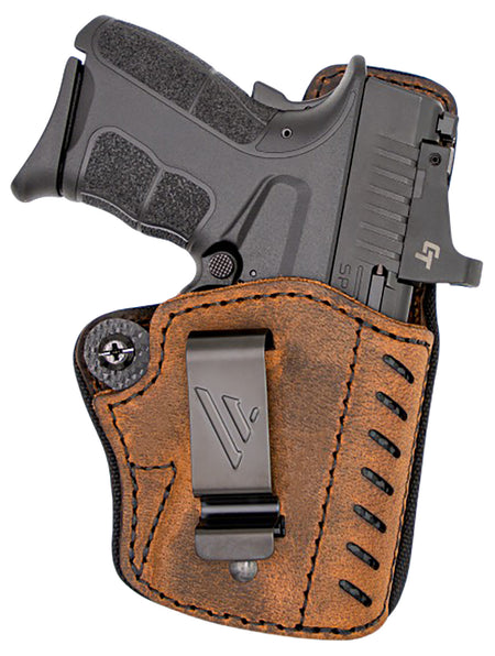 Versacarry Comfort Flex Deluxe IWB Size 01 Leather Belt Clip Right Hand Optic Compatible Holster