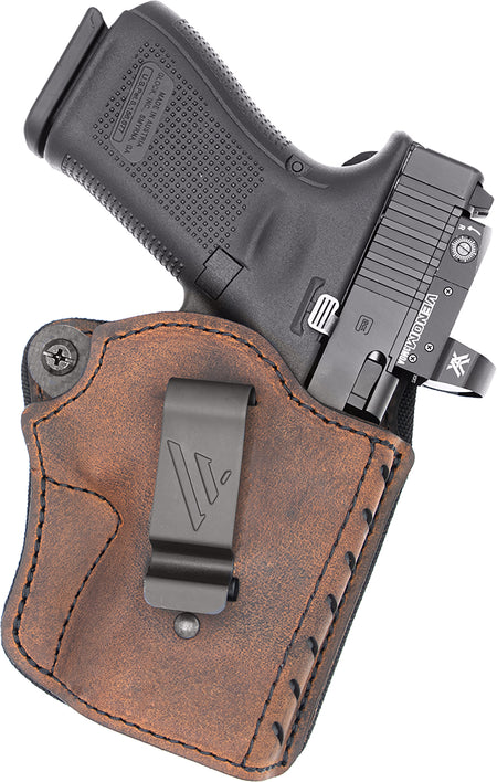 Versacarry Comfort Flex Deluxe IWB Size 03 Brown Leather Belt Clip Optic Compatible Right Hand