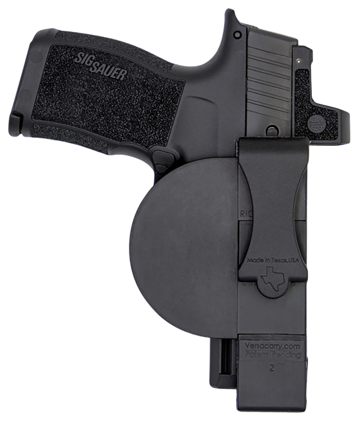 Versacarry ZeroBulk IWB Extra Small Black Resin Belt Clip Ambidextrous Holster Fits 2.75" Barrel