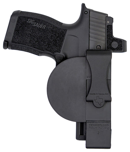 Versacarry ZeroBulk IWB Extra Small Black Resin Belt Clip Ambidextrous Holster Fits 3" Barrel