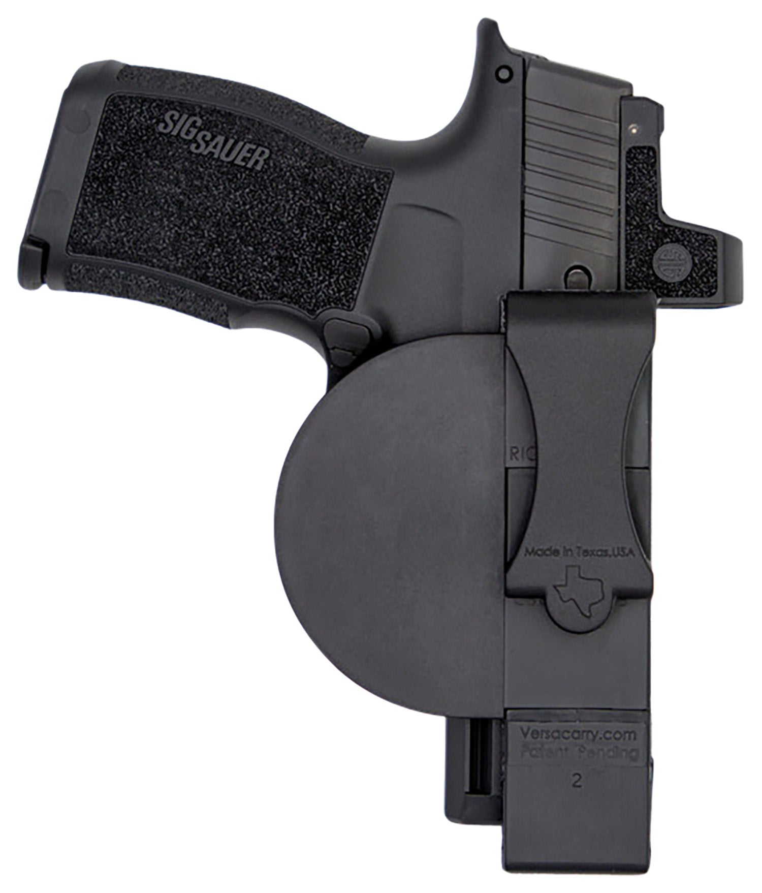 Versacarry ZeroBulk IWB Small Black Resin Belt Clip Ambidextrous Holster Fits 3.50" Barrel