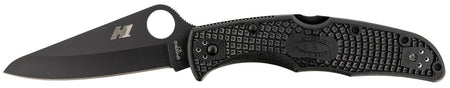 Spyderco Pacific Salt 2 Folder 3.78" H2 Steel Plain Drop Point Black Coated Blade Black FRN Handle & 4-Position Clip