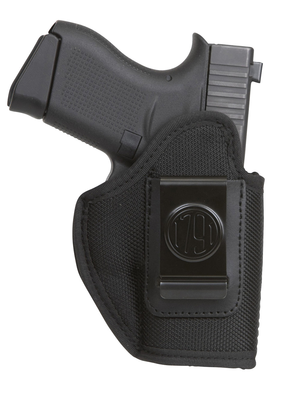 1791 Gunleather Premium Nylon Size 03 IWB Right Hand Holster Black Nylon Belt Clip Fits Glock 42 43 43X