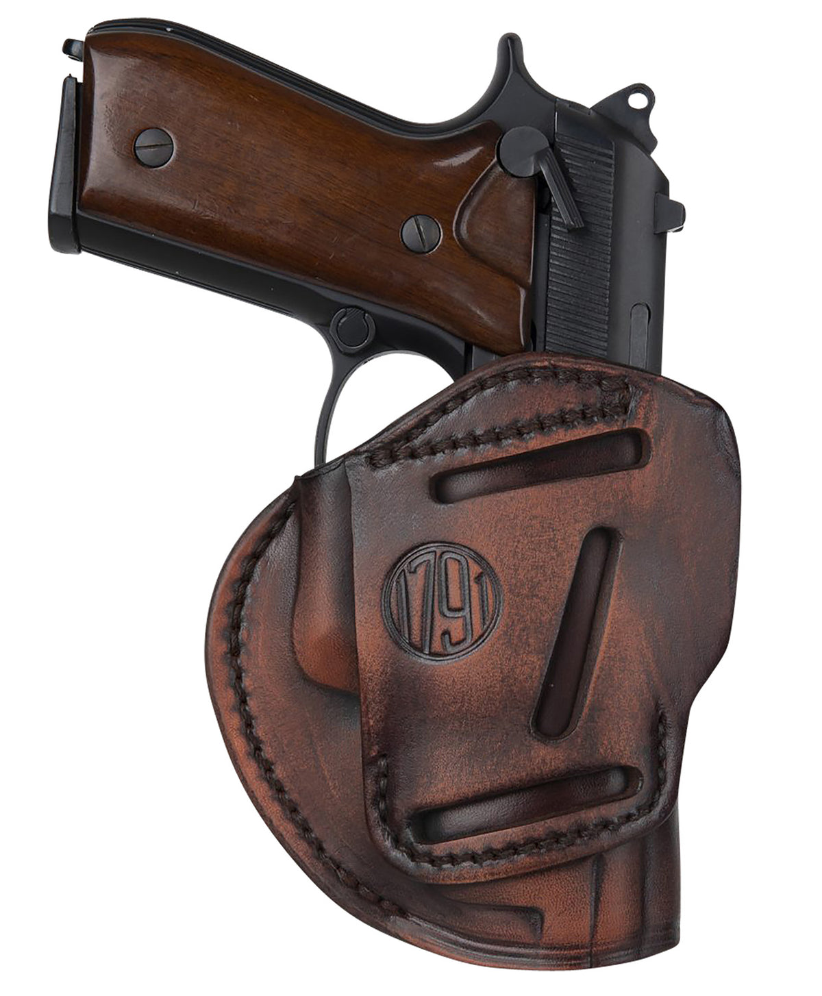 1791 Gunleather 3-Way IWB OWB Holster Size 06 Vintage Leather - Beretta 92, PPQ, P320 Compatible Ambidextrous