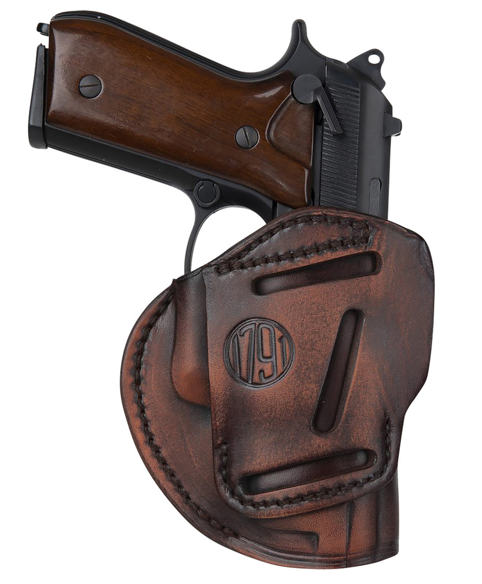 1791 Gunleather 3-Way IWB OWB Holster Size 06 Vintage Leather - Beretta 92, PPQ, P320 Compatible Ambidextrous