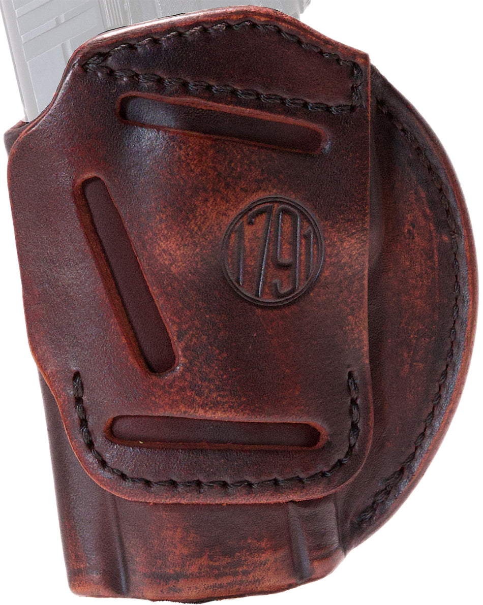 1791 Gunleather 4-Way IWB OWB Holster Size 06 Vintage Leather - Compatible w/ Glock 21 and Walther PDP Right Hand