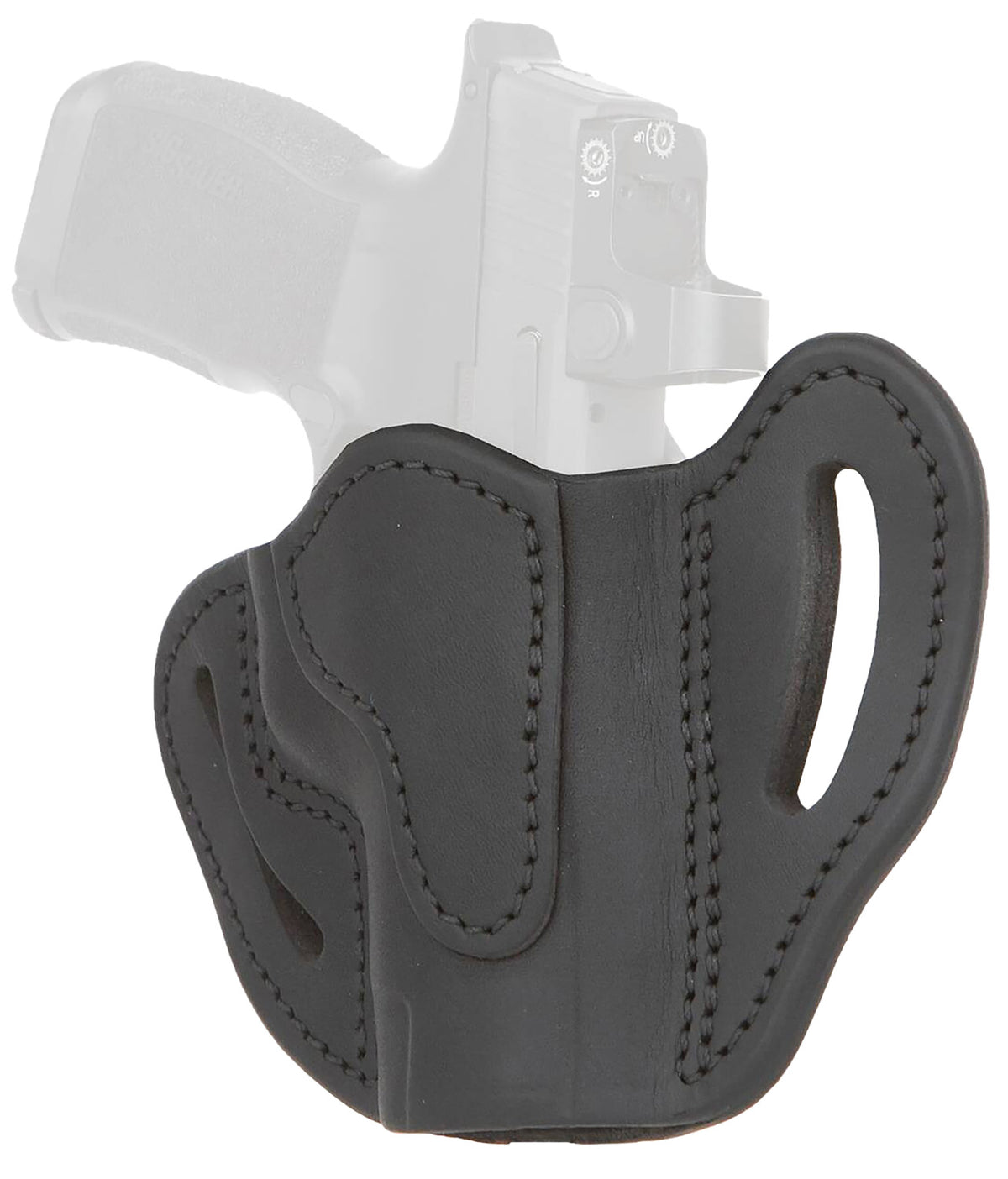 1791 Gunleather Optic Ready OWB Compact Belt Slide Holster Stealth Black Leather - Compatible w/ Sig P365XL and Glock 48 RH