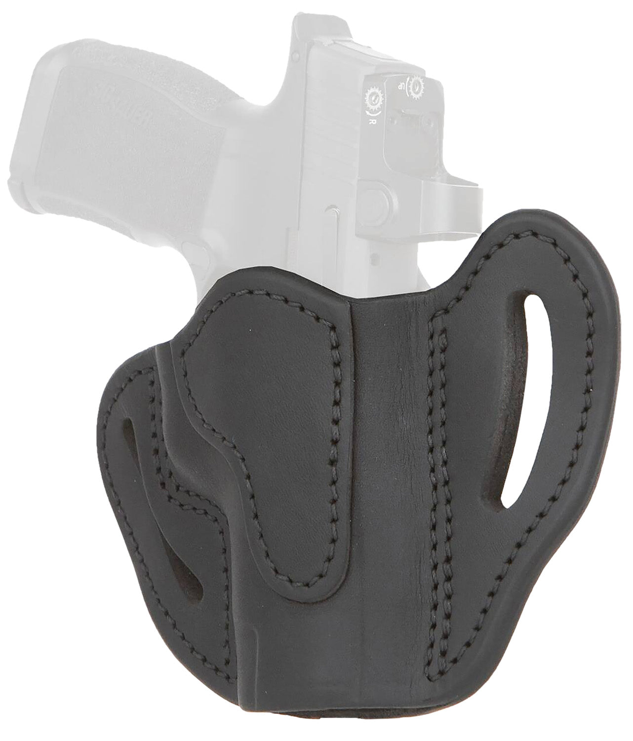 1791 Gunleather Optic Ready OWB Compact Belt Slide Holster Stealth Black Leather - Compatible w/ Sig P365XL and Glock 48 RH