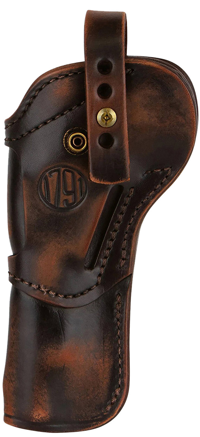 1791 Gunleather Single Action Revolver 5.5" Open Carry Holster Vintage Leather Belt - Ambidextrous