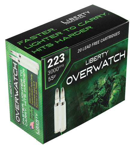 Liberty Ammunition OverWatch Fragmenting Hollow Point 55 Grain .223 Remington 3000 fps