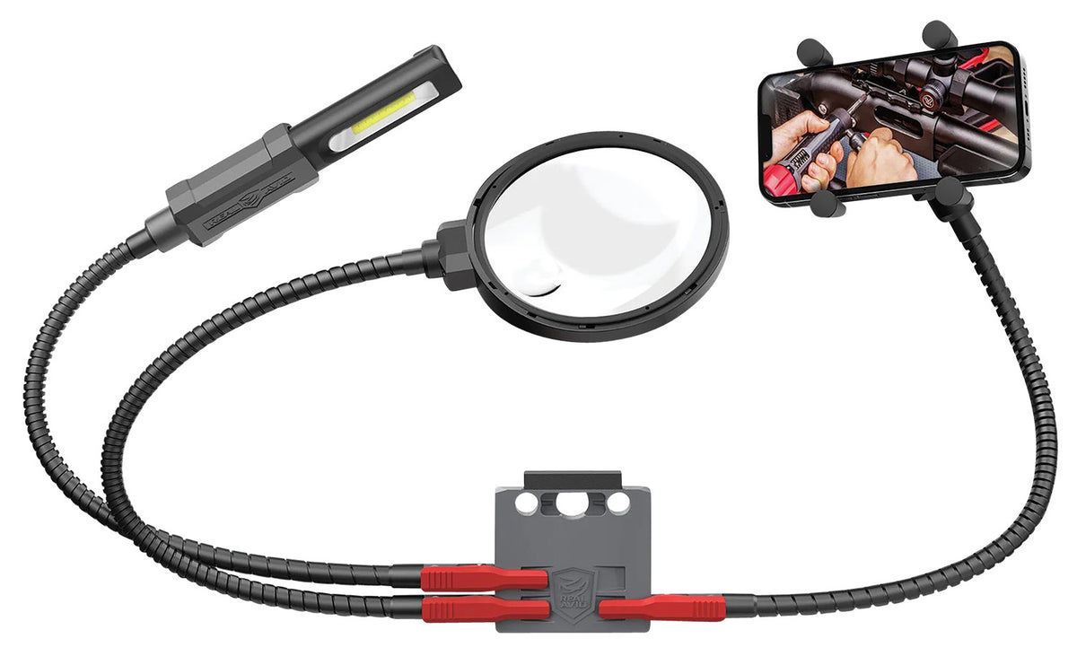 Real Avid AVMVACC Smart Mount Vise Accessory Quick-Connect with 5x Magnifier and Work Light