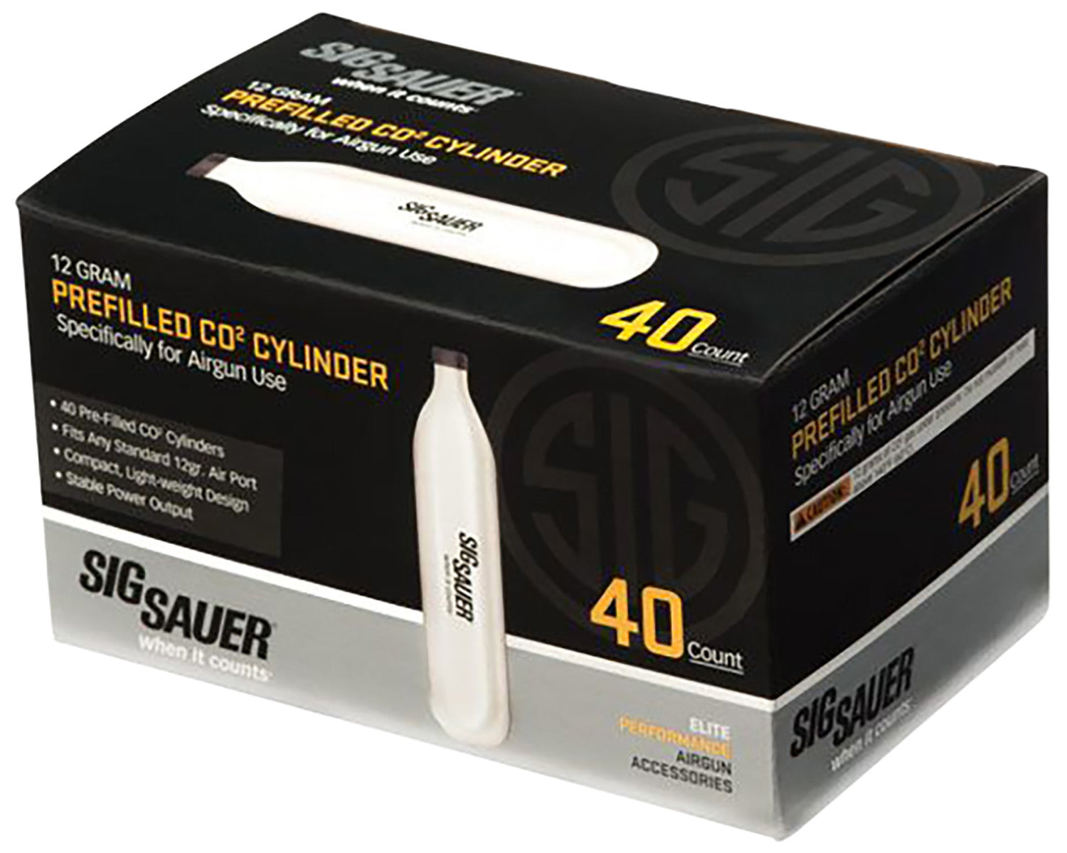 Sig Sauer AC1240 Airgun CO2 Cylinder Cartridges 12g 40 Per Box