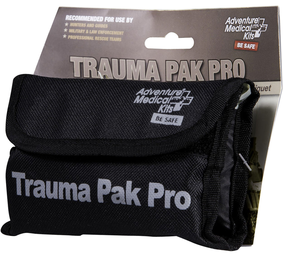 AMK Trauma Pak Pro Stop Bleeding Kit with QuikClot Advanced Clotting Gauze - Black