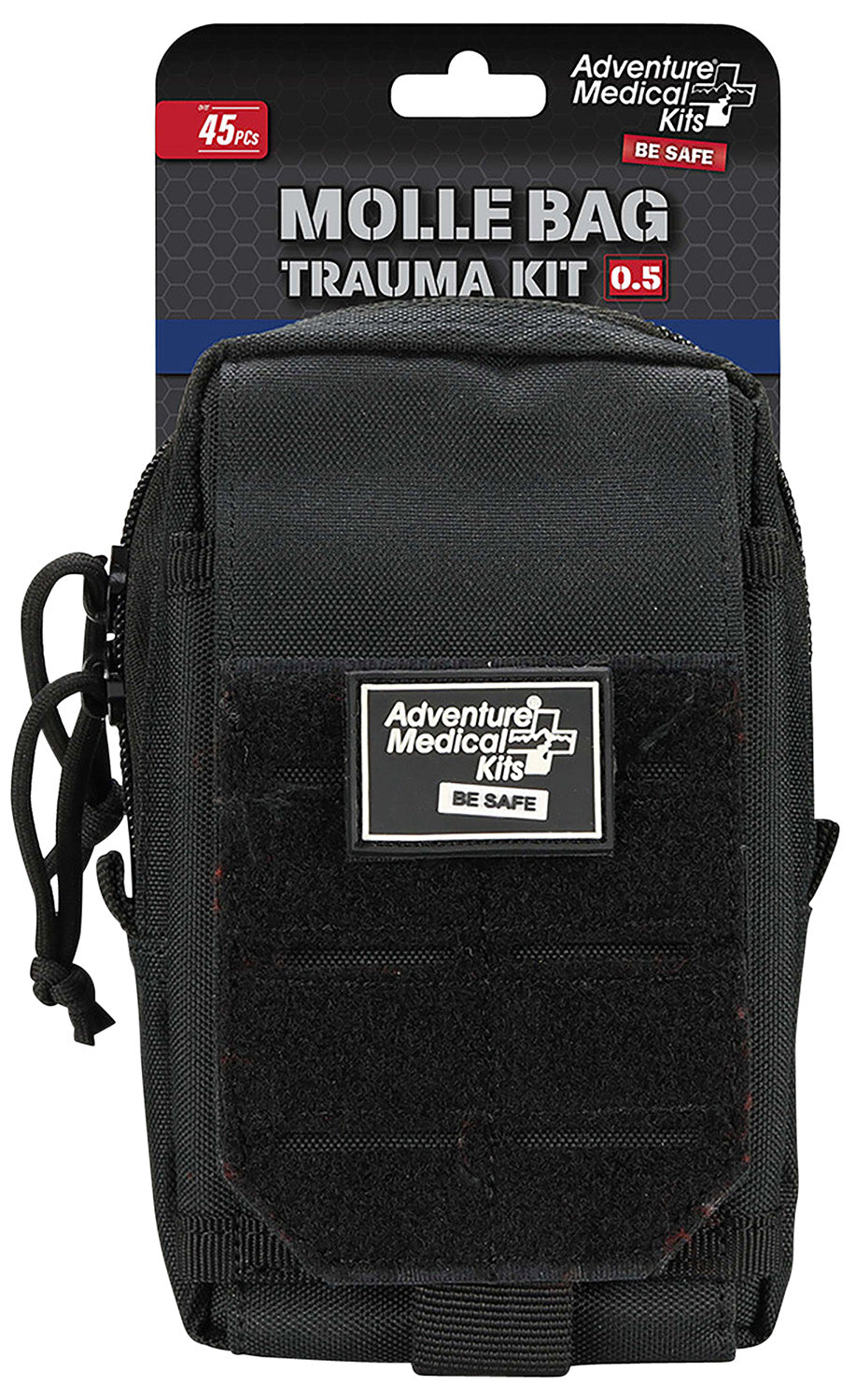 AMK MOLLE Bag Trauma Kit 0.5 with Emergency Essentials and Medical Supplies - Black